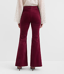 Petite Slim Flare Pants in Stretch Velvet carousel Product Image 3