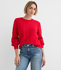 Petite Fuzzy Pointelle Blouson Sweater carousel Product Image 1