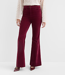 Slim Flare Pants in Stretch Velvet carousel Product Image 2