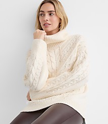 Cable Cowl Neck Tunic Sweater carousel Product Image 2