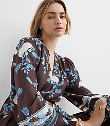 Garden Ruffle Split Neck Blouse carousel Product Image 1