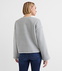 Heathered Whipstitch Fleece Top carousel Product Image 2