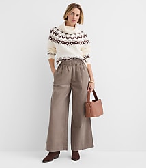 Pleated Pull On Wide Leg Pants in Corduroy carousel Product Image 1