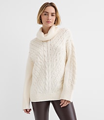 Cable Cowl Neck Tunic Sweater carousel Product Image 1