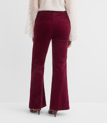 Curvy Slim Flare Pants in Stretch Velvet carousel Product Image 2