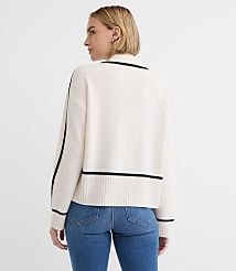 Tipped Collared Cashmere Sweater carousel Product Image 3