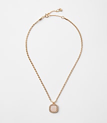 Mother Of Pearl Square Double Chain Necklace carousel Product Image 1