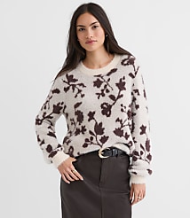 Petite Fuzzy Floral Sweater carousel Product Image 2