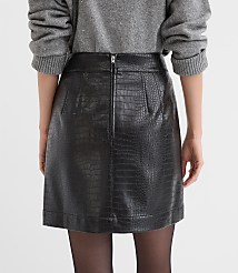 Petite Embossed Faux Leather Mini Skirt carousel Product Image 3