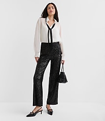 Petite Sequin Straight Pants carousel Product Image 1