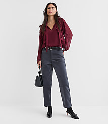 Petite Barrel Pants in Stretch Velvet carousel Product Image 1