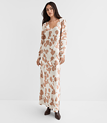 Floral V-Neck Bias Maxi Dress carousel Product Image 2