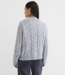 Lace Cable V-Neck Cardigan carousel Product Image 3