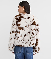 Spotted Faux Shearling Jacket carousel Product Image 4