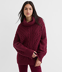 Cable Cowl Neck Tunic Sweater carousel Product Image 1