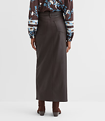 Petite Studded Denim Maxi Skirt in Classic Mid Wash carousel Product Image 3