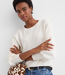 Floral Embroidered Terry Puff Sleeve Sweatshirt carousel Product Image 2