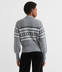 Fair Isle Ribbed Collared Sweater carousel Product Image 3