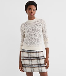 Pointelle Yoke Mock Neck Sweater carousel Product Image 3