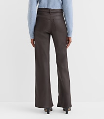 Coated High Rise Wide Leg Jeans in Brown carousel Product Image 4