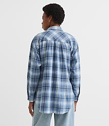 Plaid Flannel Everyday Oversized Tunic Shirt carousel Product Image 3