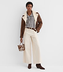 Pintucked Wide Leg Pants carousel Product Image 1