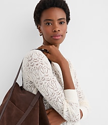 Pointelle Yoke Mock Neck Sweater carousel Product Image 2