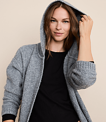 Petite Lou & Grey Boucle Hooded Maxi Cardigan carousel Product Image 3