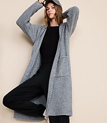 Petite Lou & Grey Boucle Hooded Maxi Cardigan carousel Product Image 4