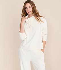 Petite Lou & Grey Ribbed Velour Drawstring Neck Sweatshirt carousel Product Image 1