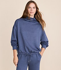Petite Lou & Grey Heathered Scubasoft Mock Neck Drawstring Hem Top carousel Product Image 1