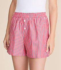 Striped Poplin Pajama Shorts carousel Product Image 2