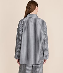 Striped Poplin Pajama Shirt carousel Product Image 4