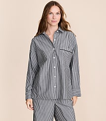 Striped Poplin Pajama Shirt carousel Product Image 3