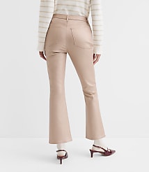 Curvy Coated High Rise Kick Crop Jeans in Gold carousel Product Image 2