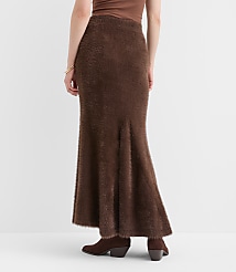 Petite Fuzzy Godet Maxi Skirt carousel Product Image 2