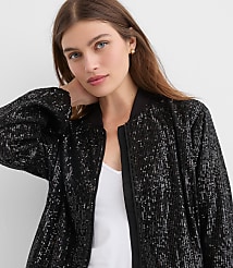 Petite Sequin Bomber Jacket carousel Product Image 2