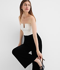 Satin Velvet Strapless Jumpsuit carousel Product Image 1