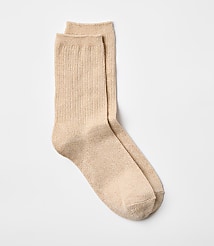 Shimmer Ribbed Crew Socks carousel Product Image 1