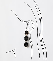 Beaded Triple Drop Statement Earrings carousel Product Image 2