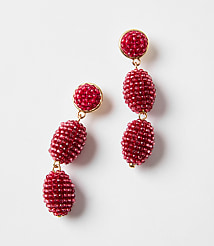 Beaded Triple Drop Statement Earrings carousel Product Image 1
