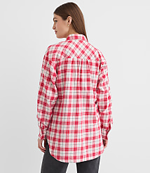 Plaid Flannel Everyday Oversized Tunic Shirt carousel Product Image 3
