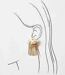 Italian Collection Pearlized Cluster Waterfall Earrings carousel Product Image 2