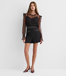 Satin Trim Tuxedo Shorts carousel Product Image 1