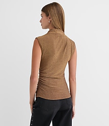 Shimmer Sleeveless Mock Neck Top carousel Product Image 3