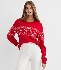 Bow Heart Fair Isle Sweater carousel Product Image 1