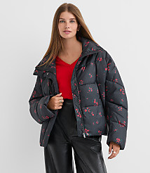 Floral Cocoon Sleeve Puffer Jacket carousel Product Image 1