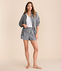 Striped Poplin Pajama Shorts carousel Product Image 1