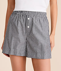 Striped Poplin Pajama Shorts carousel Product Image 3