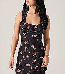 Astr The Label Morrigan Ruffle Trim Halter Dress carousel Product Image 2
